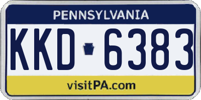 PA license plate KKD6383