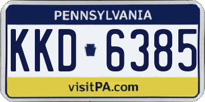 PA license plate KKD6385