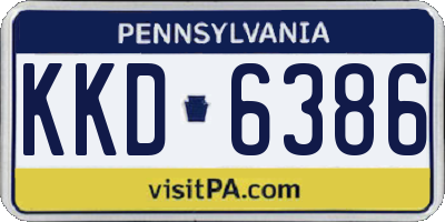 PA license plate KKD6386