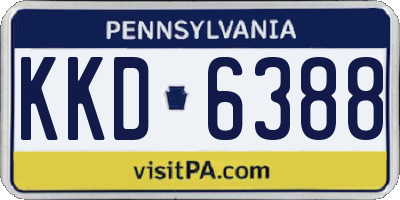PA license plate KKD6388