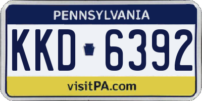 PA license plate KKD6392