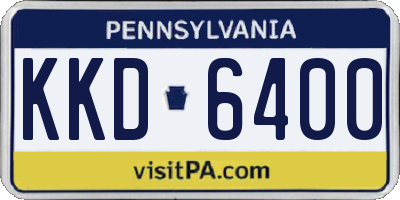 PA license plate KKD6400