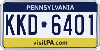 PA license plate KKD6401