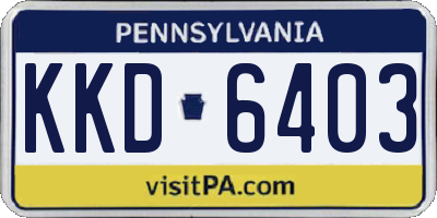 PA license plate KKD6403