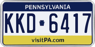 PA license plate KKD6417