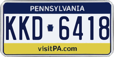 PA license plate KKD6418