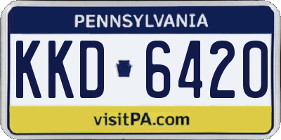 PA license plate KKD6420