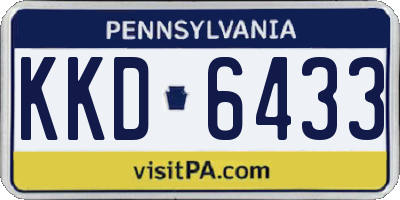PA license plate KKD6433