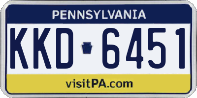 PA license plate KKD6451