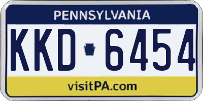 PA license plate KKD6454