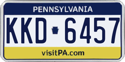 PA license plate KKD6457