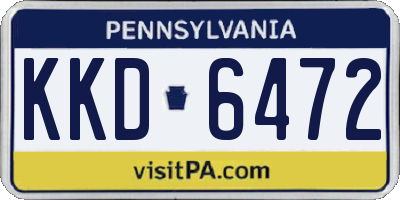 PA license plate KKD6472
