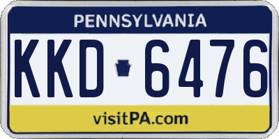 PA license plate KKD6476