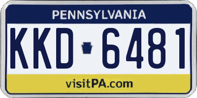 PA license plate KKD6481