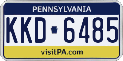 PA license plate KKD6485