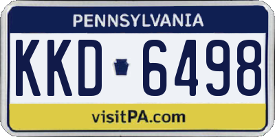 PA license plate KKD6498