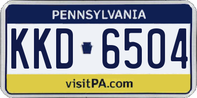 PA license plate KKD6504