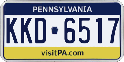 PA license plate KKD6517