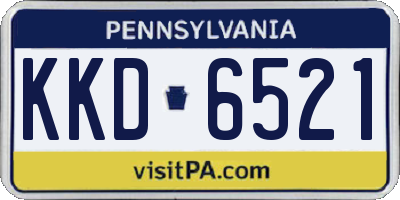 PA license plate KKD6521