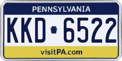 PA license plate KKD6522