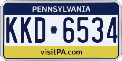 PA license plate KKD6534