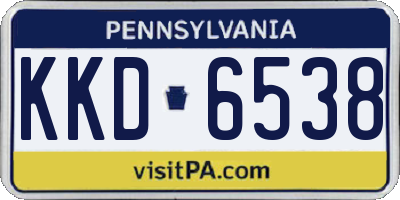 PA license plate KKD6538