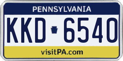 PA license plate KKD6540