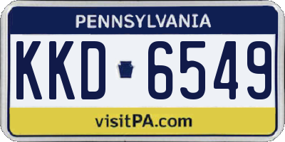 PA license plate KKD6549