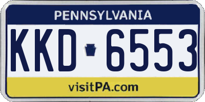 PA license plate KKD6553