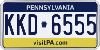 PA license plate KKD6555