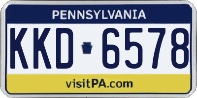 PA license plate KKD6578