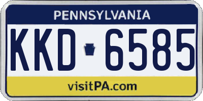 PA license plate KKD6585