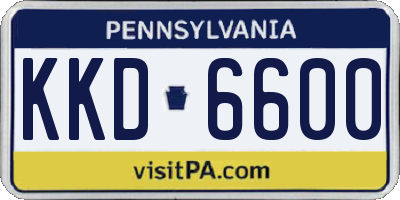 PA license plate KKD6600