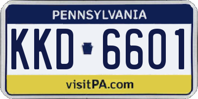 PA license plate KKD6601