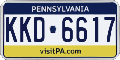 PA license plate KKD6617