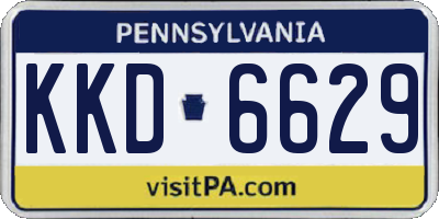 PA license plate KKD6629