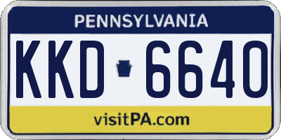 PA license plate KKD6640