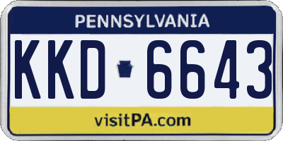 PA license plate KKD6643
