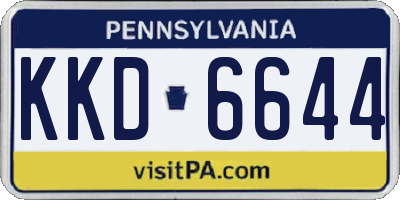 PA license plate KKD6644