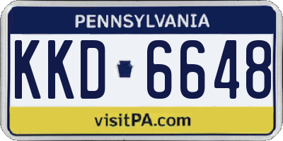 PA license plate KKD6648