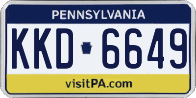 PA license plate KKD6649