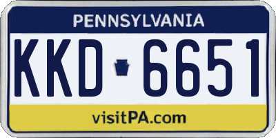 PA license plate KKD6651