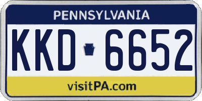 PA license plate KKD6652