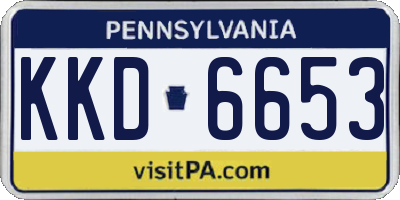 PA license plate KKD6653