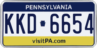 PA license plate KKD6654