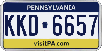 PA license plate KKD6657