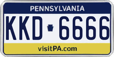 PA license plate KKD6666