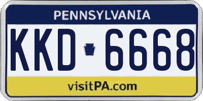 PA license plate KKD6668