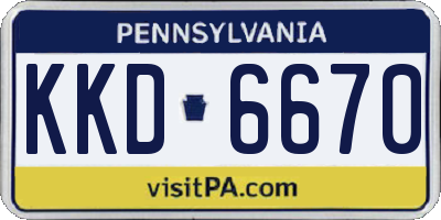 PA license plate KKD6670