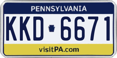 PA license plate KKD6671